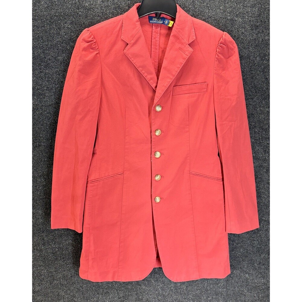 Polo Ralph Lauren Puffed-Sleeve Stretch Twill Jacket – Women’s Size 8 Rose Pink